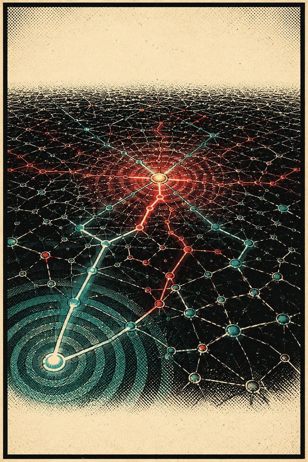 Movie-poster-style illustration for AI Search Algorithm Visualizer